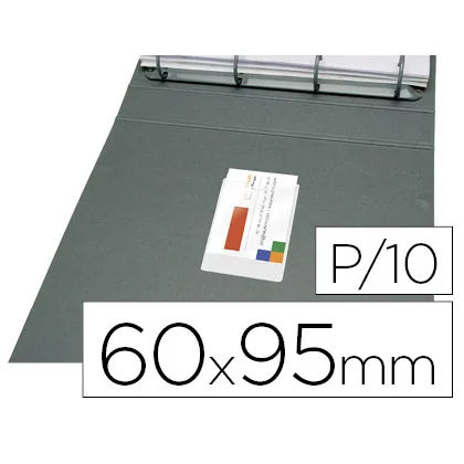 Funda Autoadhesiva Q-Connect para Tarjetas de Visita 60X95MM Pack de 10 Unidades