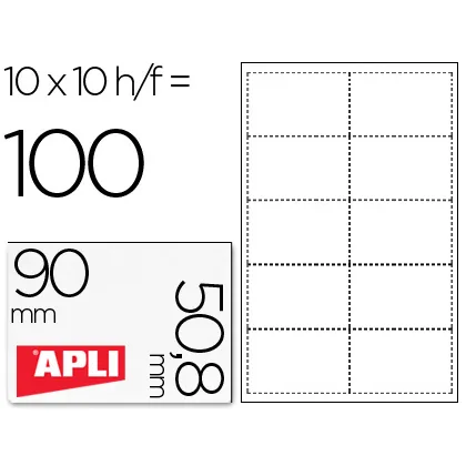 Tarjeta de Visita Apli Microperforada 200 G Acabado Mate 90X50,8MM Impresora Ink-jet y Laser