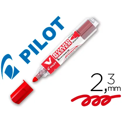 Rotulador Pilot V Board Master para Pizarra Blanca Rojo Tinta Liquida Trazo 2,3MM