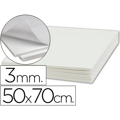 Carton Pluma Liderpapel Blanco Adhesivo 1 Cara 50X70 CM Espesor 3 MM