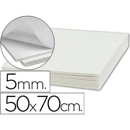 Carton Pluma Liderpapel Blanco Adhesivo 1 Cara 50X70 CM Espesor 5 MM
