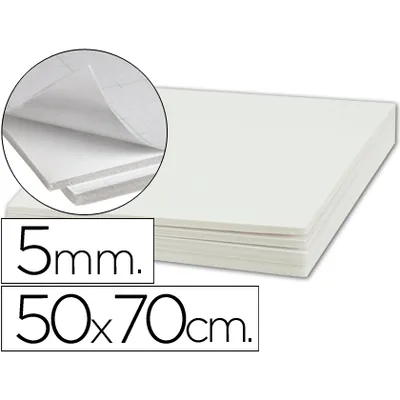 LIDERPAPEL Carton Pluma Liderpapel Blanco Adhesivo 1 Cara 50X70 CM Espesor 5 MM