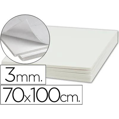 LIDERPAPEL Carton Pluma Liderpapel Blanco Adhesivo 1 Cara 70X100 CM Espesor 3 MM