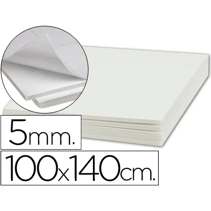 Carton Pluma Liderpapel Blanco Adhesivo 1 Cara 100X140 CM Espesor 5 MM