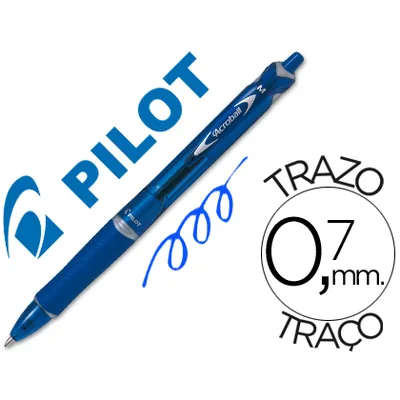 PILOT Boligrafo Pilot Acroball Azul Tinta Aceite Punta de Bola de 1,0MM Retractil
