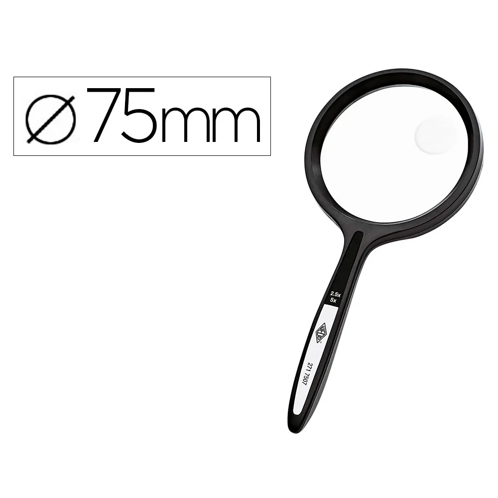 Lupa Q-Connect Cristal Bifocal 75 MM Mango Curvo