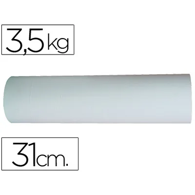 LIDERPAPEL Papel Kraft Liderpapel Bobina Ancho 31 CM Longitud 188 M Peso 3,5 KG Gramaje 50 GR Blanco