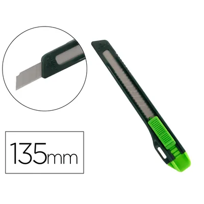 Q-CONNECT Cuter Q-Connect Plastico Estrecho con Asa para Colgar Cuchilla 9 MM XD-07 Blister 1 Unidad