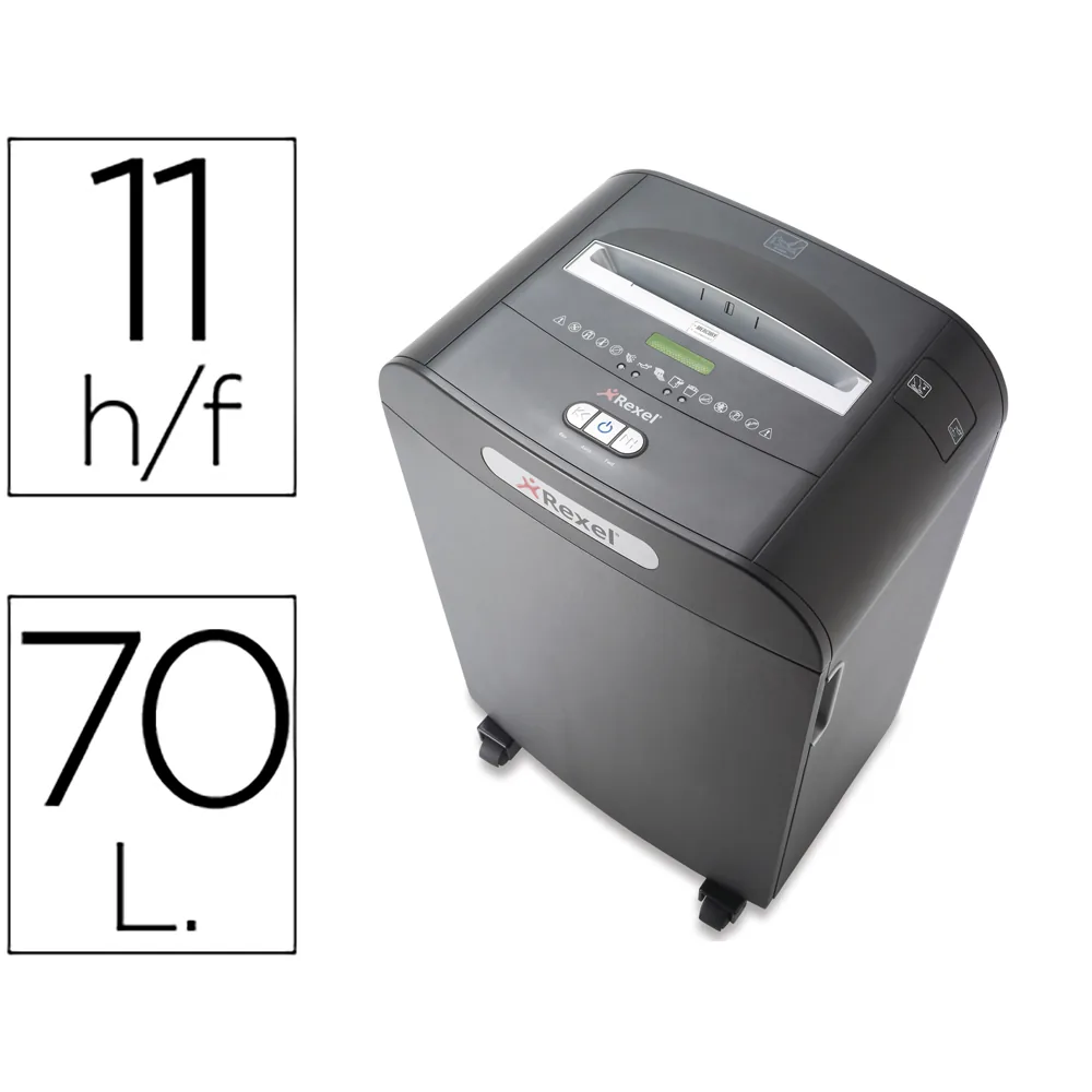 Destructora de Documentos Rexel Antiatasco Mercury RDM1170 Capacidad de Corte 11 H Destruye Grapas y Clips