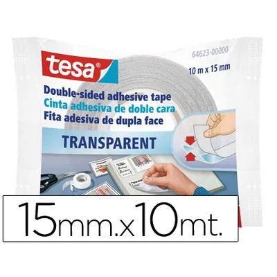TESA Cinta Adhesiva Tesa Doble Cara Transparente 10 M X 15 MM