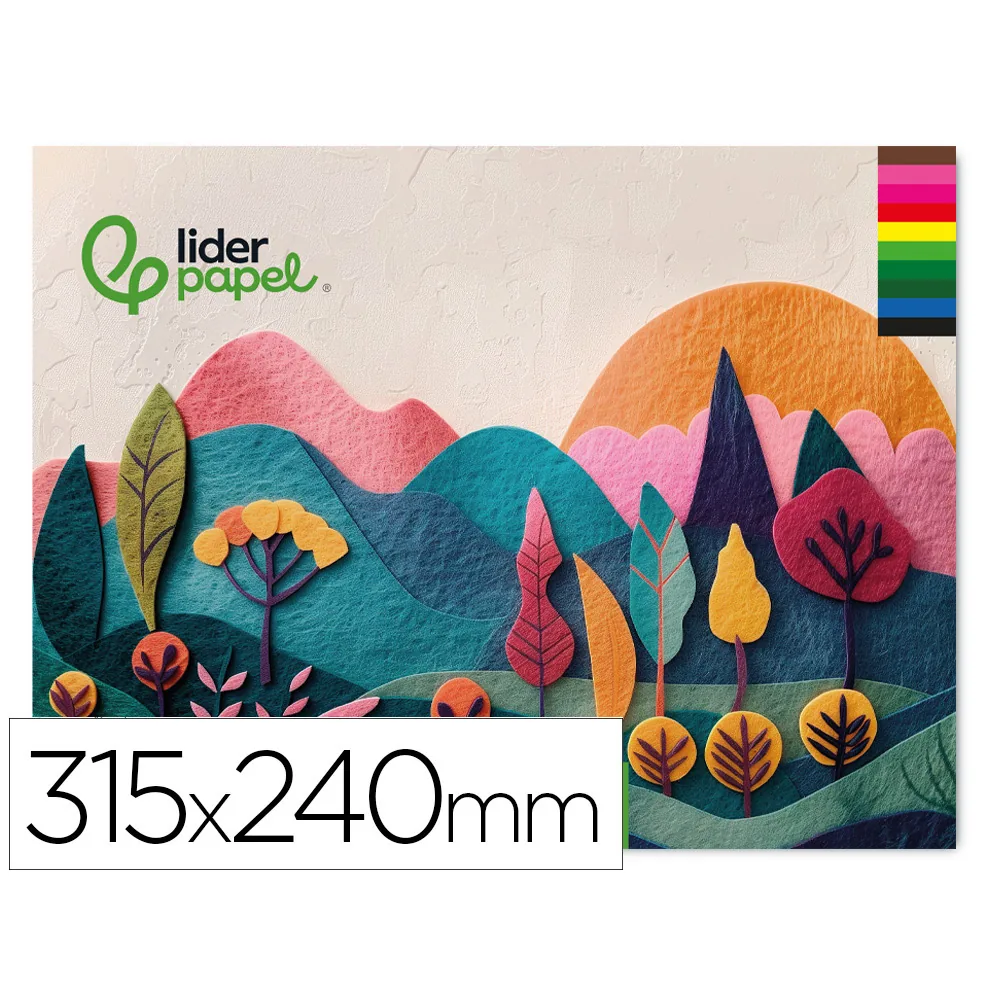 Bloc Trabajos Manuales Liderpapel Fieltro 240X315MM 10 Hojas Colores Surtidos