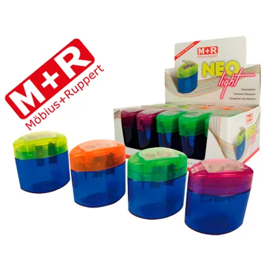 MOR Sacapuntas M+r Neo Light 2 Usos con Deposito -colores Surtidos