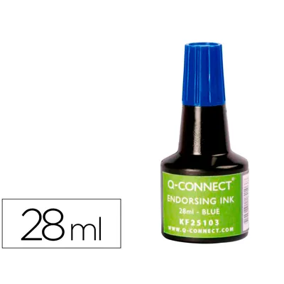 Q-CONNECT Tinta Tampon Q-Connect Azul Bote 28 ML