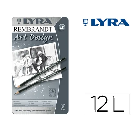 Lapices de Grafito Lyra Rembrand Art Design Caja de 12 Graduaciones 6B-5B-4B-3B 2B-B-HB-F-H-2H-3H-4H