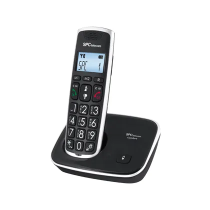 Telefono Inalambrico Spc Telecom 7608N Teclas Digitos y Pantalla Extra Grandes Compatible Audifonos