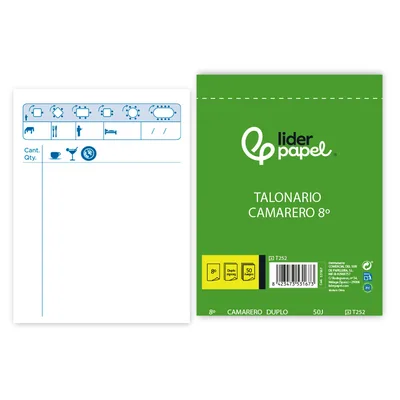 LIDERPAPEL Talonario Liderpapel Camarero Octavo Original y Copia T252 Zig Zag