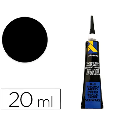 LA PAJARITA Contorno Relieve la Pajarita Negro R-3 Tubo 20 ML