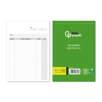 LIDERPAPEL Talonario Liderpapel Multiusos Cuarto Original T199