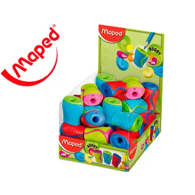 MAPED Sacapuntas Maped Plastico Boogy 1 Uso con Deposito Colores Surtidos
