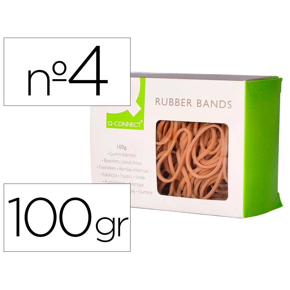 Gomillas Elasticas Q-Connect 100 GR Numero 4 40 X 2 MM