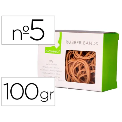 Q-CONNECT Gomillas Elasticas Q-Connect 100 GR Numero 5 50 X 2 MM