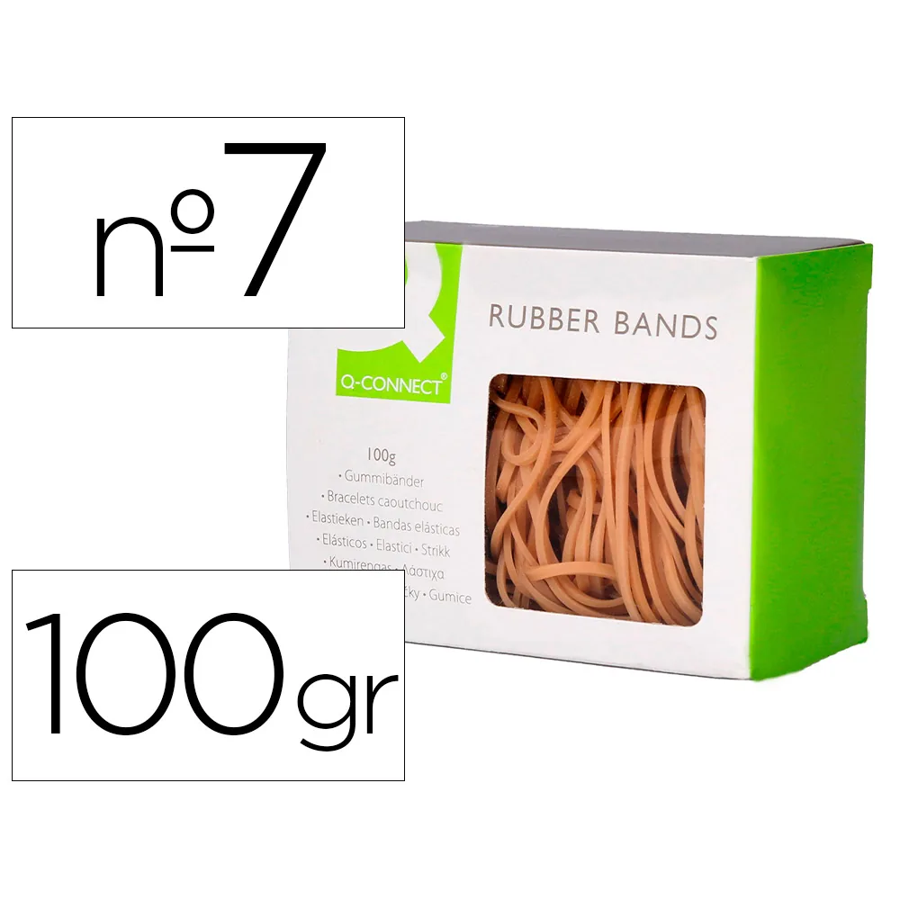 Gomillas Elasticas Q-Connect 100 GR Numero 7 70 X 2 MM