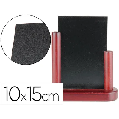 LIDERPAPEL Pizarra Negra Liderpapel Doble Cara de Madera con Superficie para Rotuladores Tipo Tiza 10X15CM