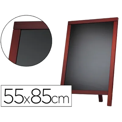 LIDERPAPEL Pizarra Negra Liderpapel Caballete y Marco de Madera con Superficie para Rotuladores Tipo Tiza 55X85CM