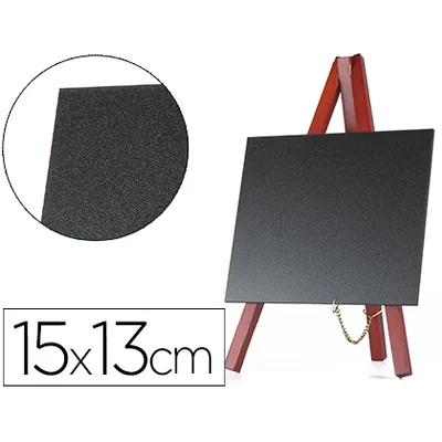 LIDERPAPEL Pizarra Negra Liderpapel Caballete Madera Superficie para Rotuladores Tipo Tiza 15X13CM Juego 3 Unidades
