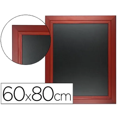 LIDERPAPEL Pizarra Negra Liderpapel Mural de Madera con Superficie para Rotuladores Tipo Tiza 60X80CM
