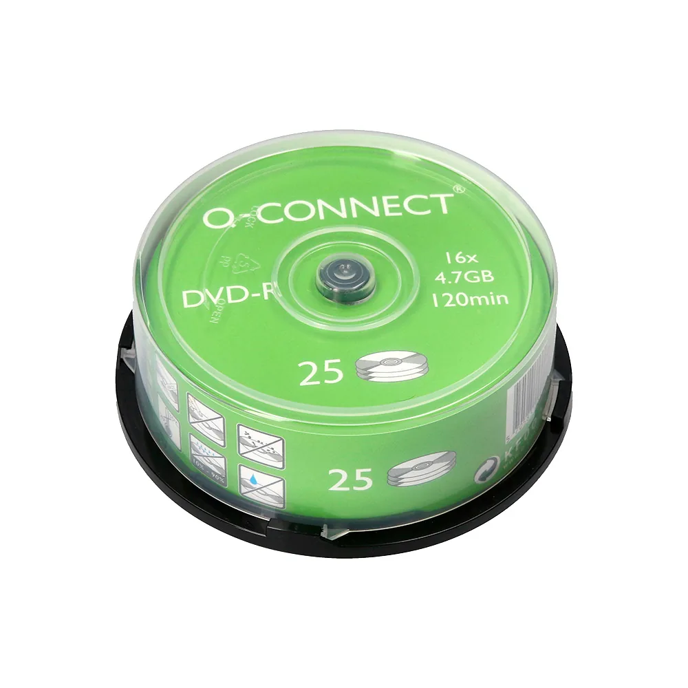Dvd-r Q-Connect Capacidad 4,7GB Duracion 120MIN Velocidad 16X Bote de 25 Unidades