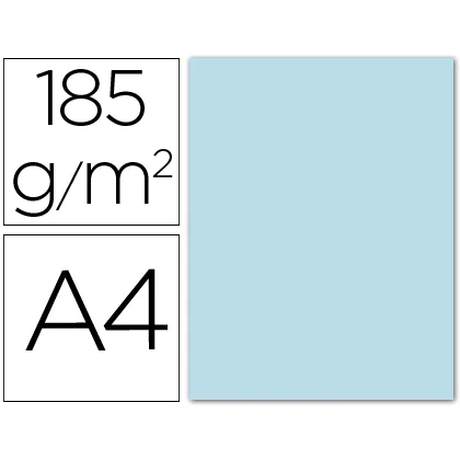 Cartulina Guarro DIN A4 Azul Cielo 185 GR Paquete 50 Hojas