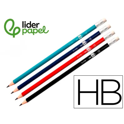 LIDERPAPEL Lapices de Grafito con Goma Liderpapel Hb Triangular