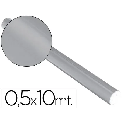 Papel Metalizado Plata Rollo Continuo de 0,5 X 10 M