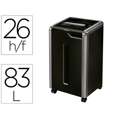 FELLOWES Destructora de Documentos Fellowes 325I Ciclo Trabajo Continuo Capacidad de Corte 26H Clips Tarjetas CD 83L