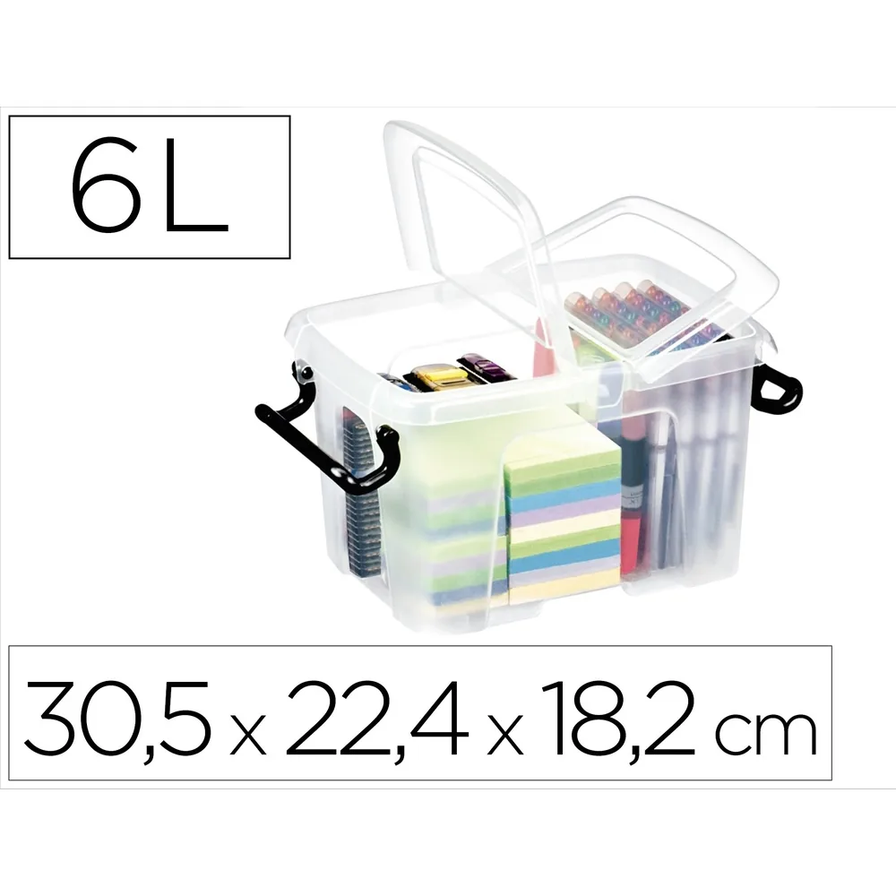 Contenedor Plastico Cep 6 Litros 305X224X182 MM Transparente con Tapa y Cierre Hermetico