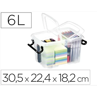 CONTE Contenedor Plastico Cep 6 Litros 305X224X182 MM Transparente con Tapa y Cierre Hermetico