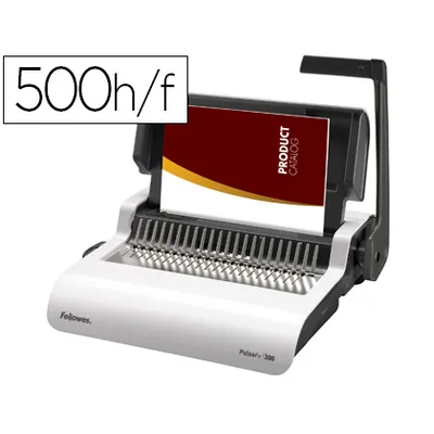 FELLOWES Encuadernadora Manual para Canutillo Fellowes PULSAR+300 Perfora 20 Hojas Tamaño DIN A4ENCUADERNA Hasta 300 Hojas