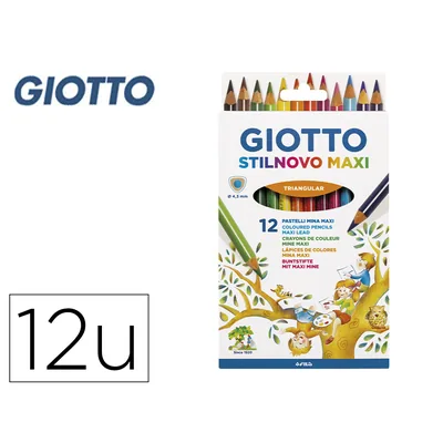 GIOTTO Lapices de Colores Giotto Stilnovo Maxi Caja de 12 Unidades Colores Surtidos Mina 4,3 MM