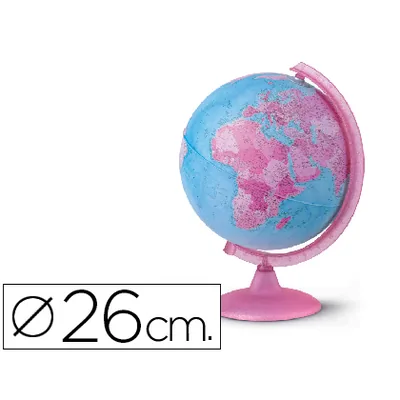 BLANCA Globo Terraqueo con Luz Modelo Pink Diametro 26 CM