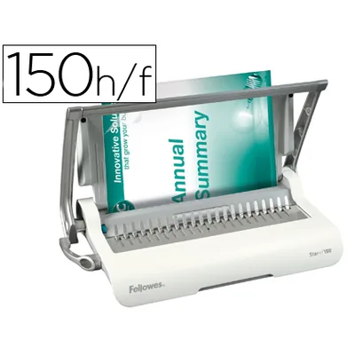 FELLOWES Encuadernadora para Canutillo Fellowes STAR+150 Perfora 15 Hojas Tamaño DIN A4 Encuaderna Hasta 150 Hojas