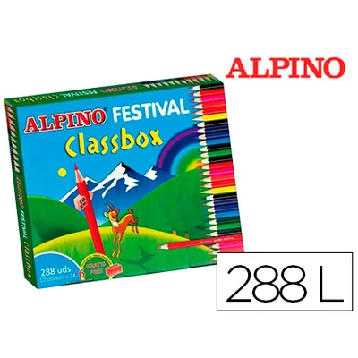 ALPINO Lapices de Colores Alpino Festival Classbox Caja de 288 Unidades 12 Colores Surtidos