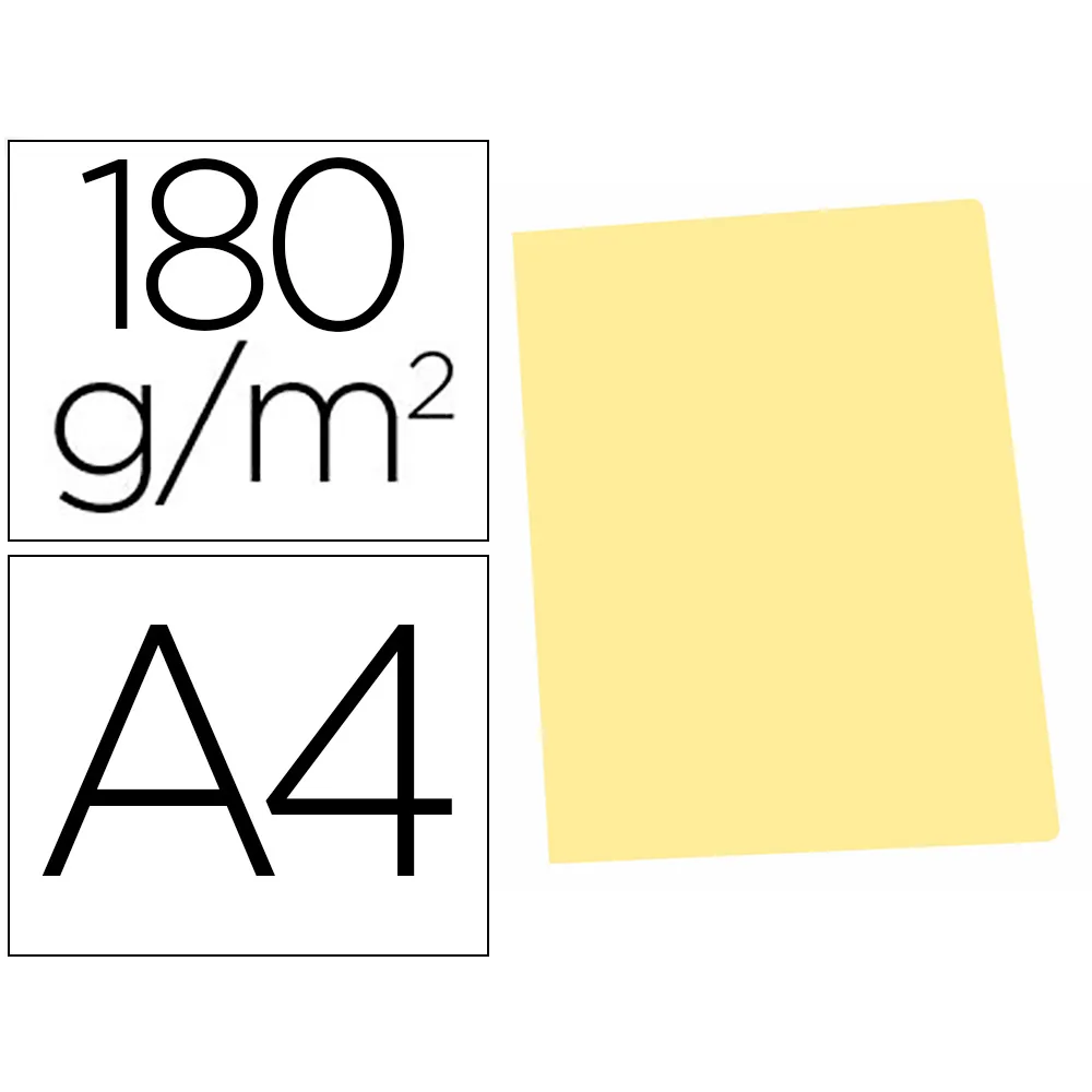Subcarpeta Cartulina Gio DIN A4 Amarillo Pastel 180 G/M2
