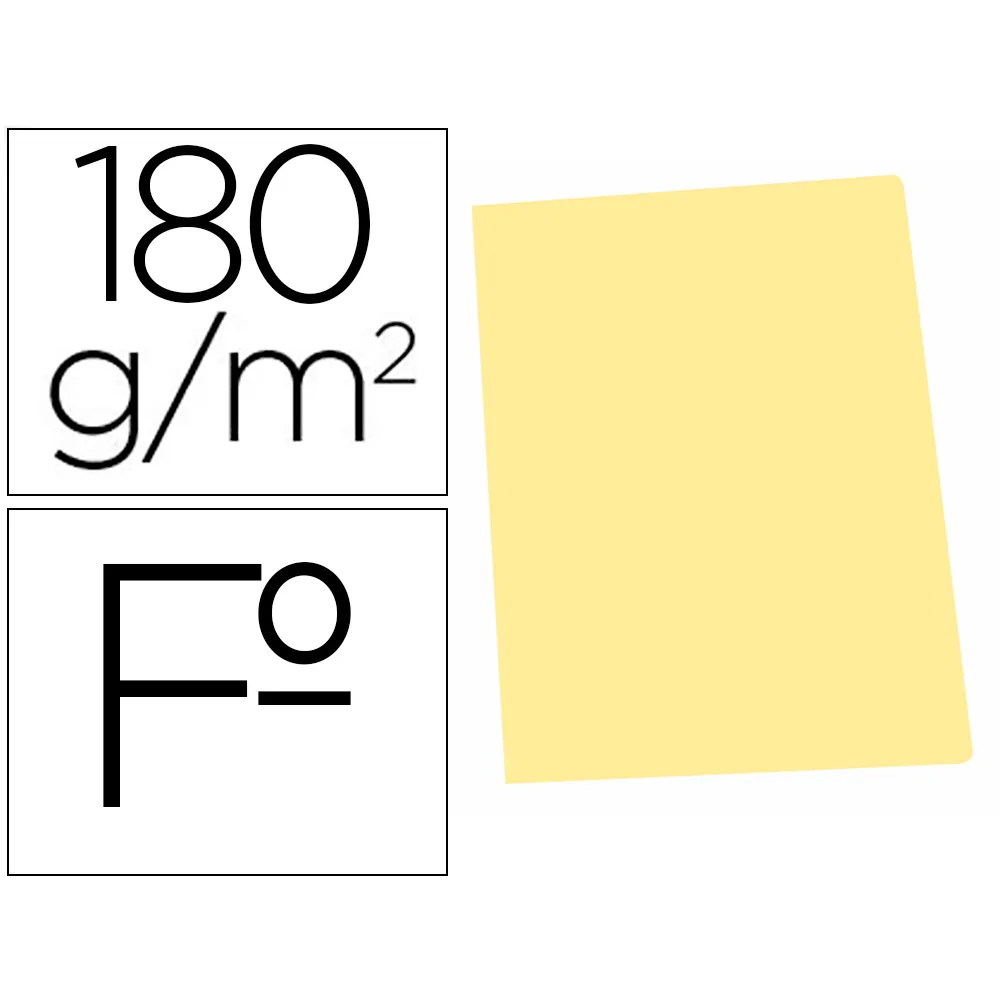 Subcarpeta Cartulina Gio Folio Amarillo Pastel 180 G/M2