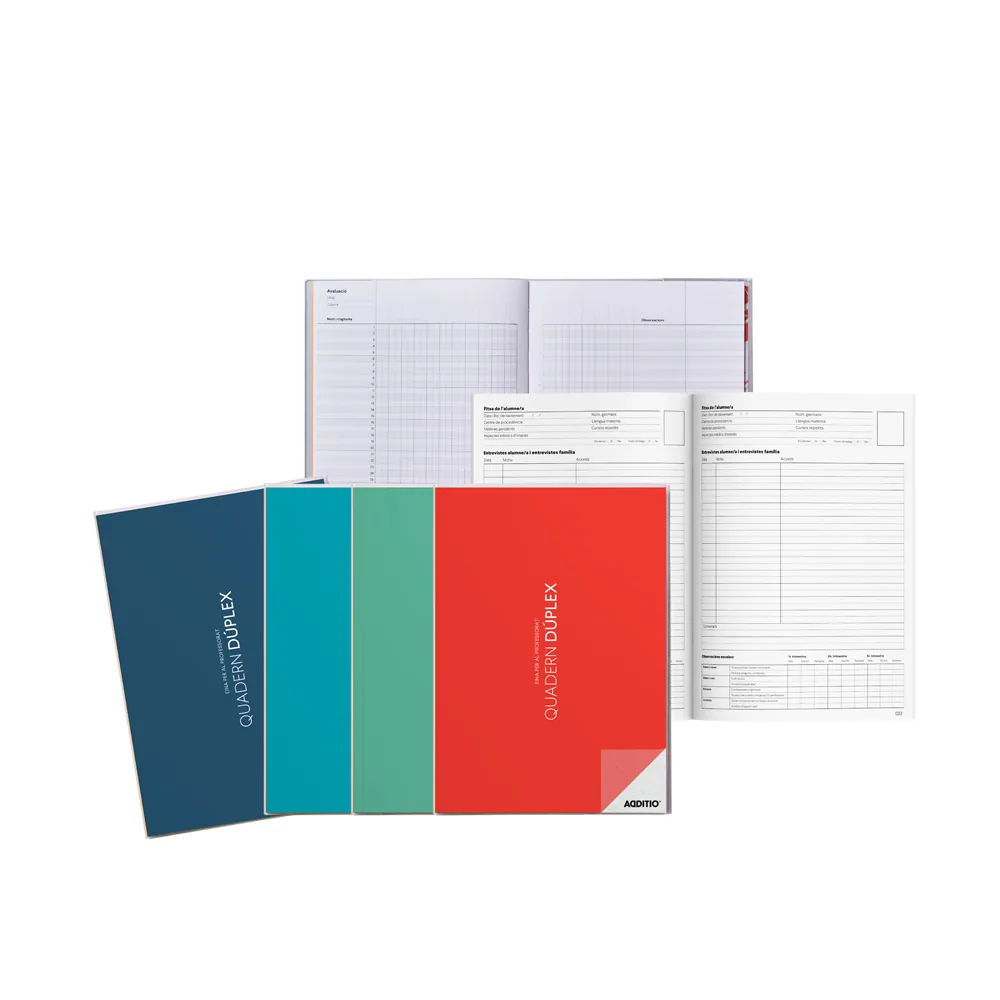 Cuaderno Duplex Catalan Additio DIN A4 Evaluacion Continua y Tutoria