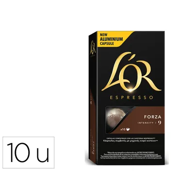 L'OR Cafe L'Or Espresso Forza Fuerza 9 Caja de 10 Unidades Compatible con Nespresso