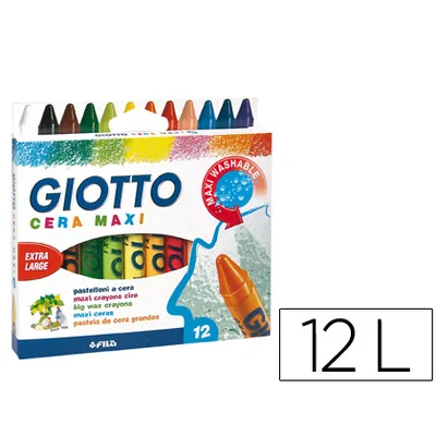 GIOTTO Lapices Cera Giotto Maxi Caja de 12 Unidades Colores Surtidos