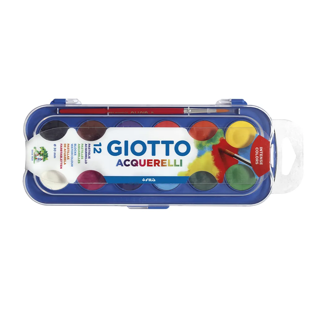 Acuarela Giotto 12 Colores con Pincel Estuche de Plastico