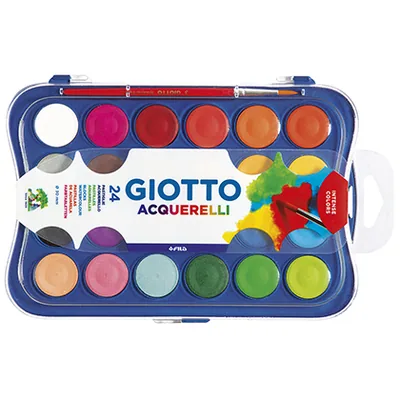 GIOTTO Acuarela Giotto 24 Colores con Pincel Estuche de Plastico