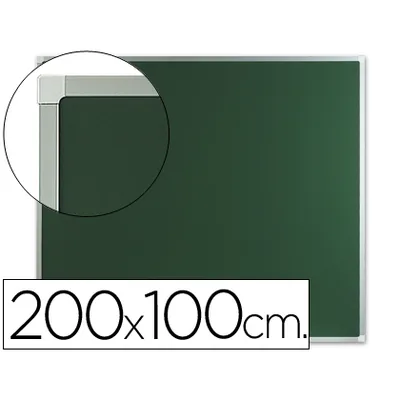 Q-CONNECT Pizarra Verde Q-Connect Mural Marco de Aluminio 200X100 CM Sin Repisa
